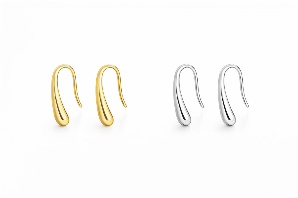 עגילים אלגנטיים | כסף סטרלינג 925 |ציפוי זהב