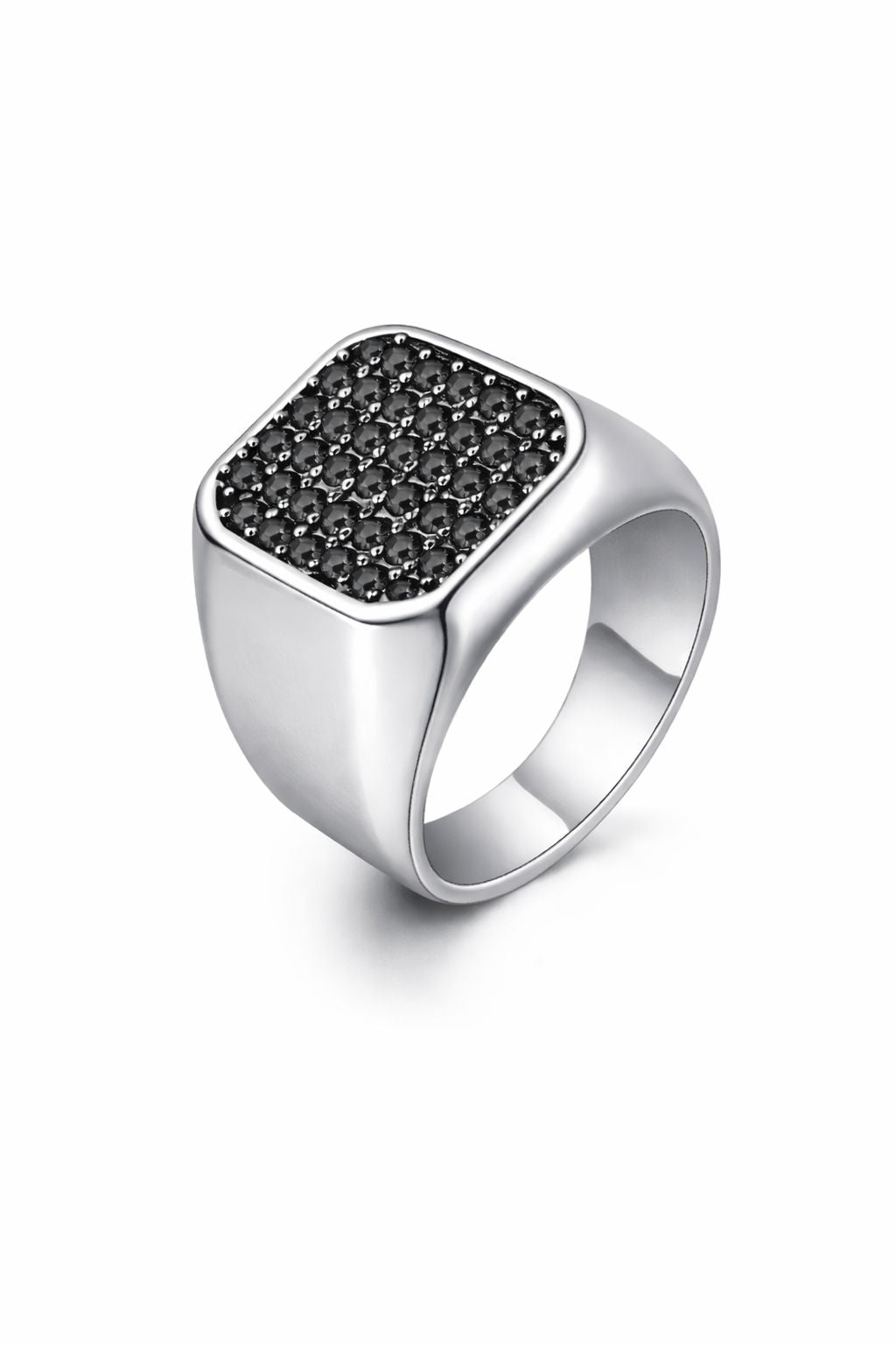 טבעת כסף עם זירקונים שחורים | כסף סטרלינג 925