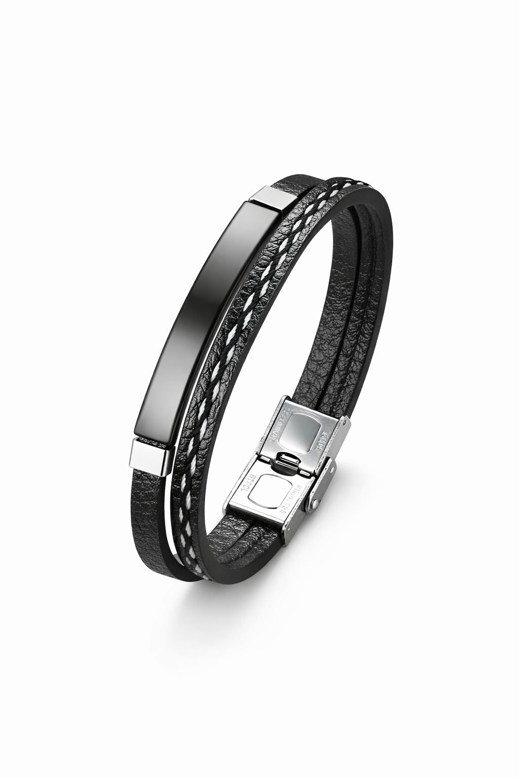 צמיד לגבר משולב עור ומתכת