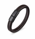 צמיד עור קלוע לגבר brown&black