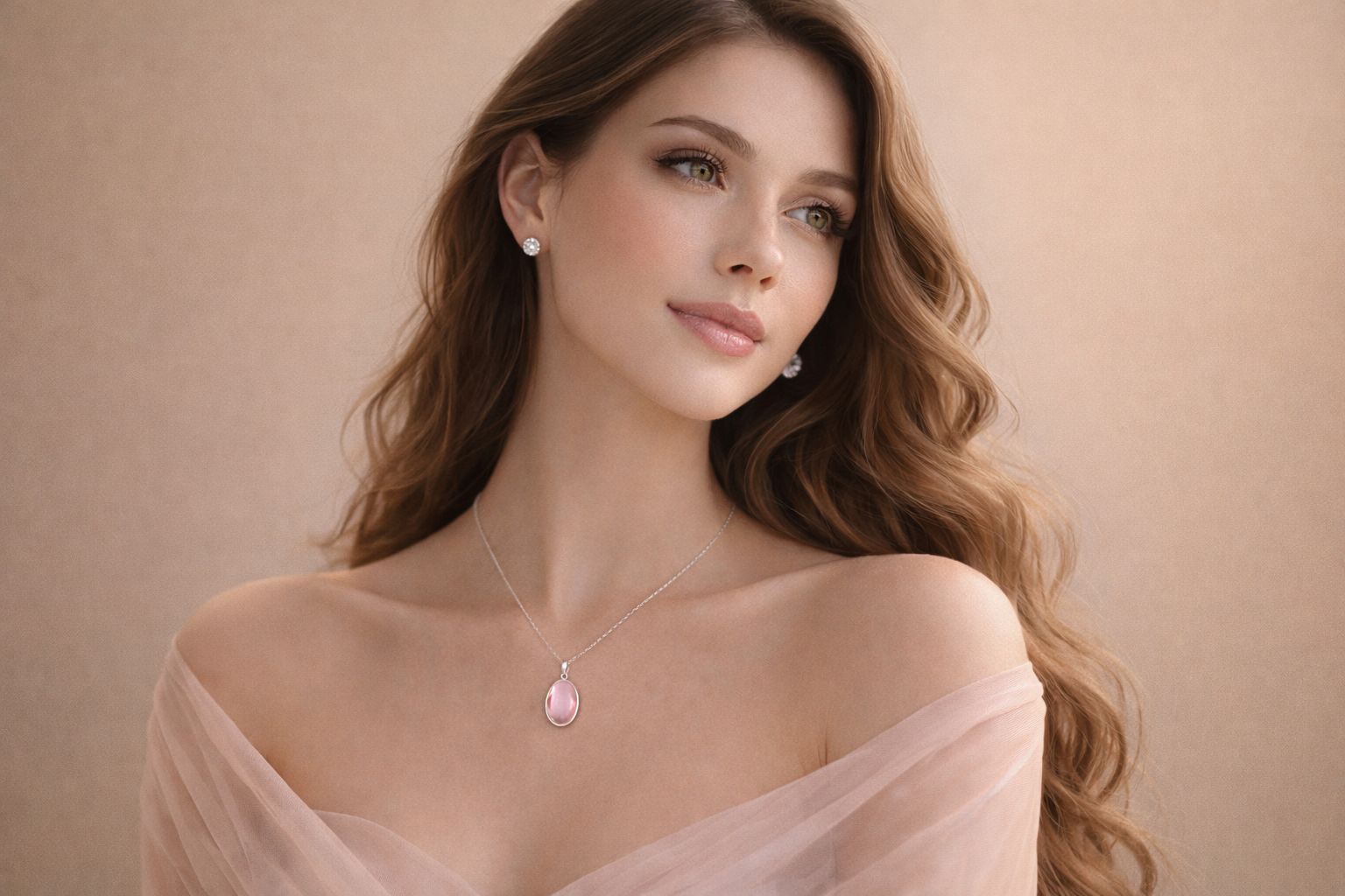 שרשרת מונסטון ורודה | כסף סטרלינג 925